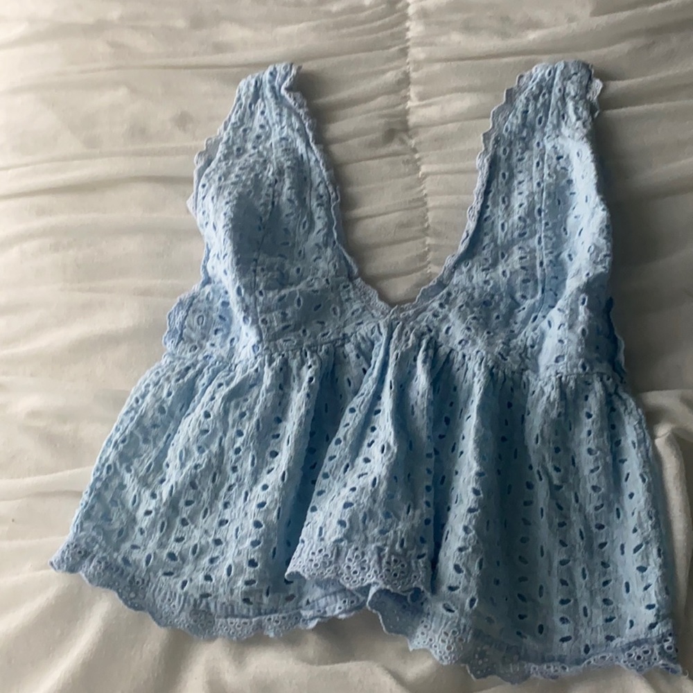 blue babydoll top
